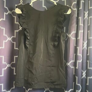 Black Ruffle Sleeve Blouse